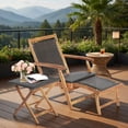 thumbnail image 6 of GVN Outdoor Chaise Lounge, 2 Pieces Patio Rattan Folding Lounge Chair with Acacia Wood Table Outdoor Chaise Lounge Chair for Pool Backyard Beach Red, 6 of 8