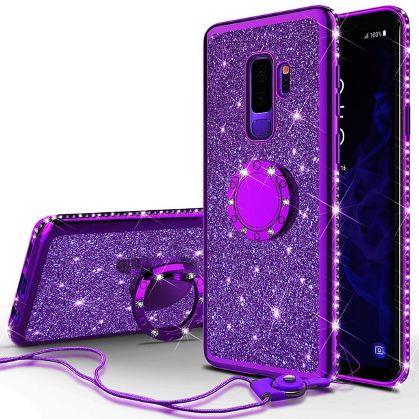 Glitter Cute Ring Stand Phone Case for Samsung Galaxy S9 Plus Case