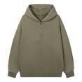 thumbnail image 3 of Chiccall Mens Hoodie Quarter Zip Long Sleeve Hooded Sweatshirts Casual Loose Fit Vintage Athletic Pullover for Men, 3 of 6