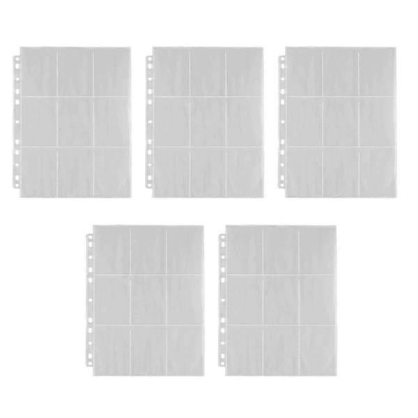 Pockets Double Sided Trading Card Pages Pockets 9-Pocket Clear Plastic Game Card Protectors for Fit
