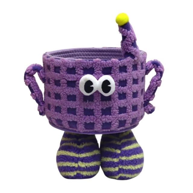 Cesta de cuerda de algodón, cesta de estante, cesta de maquillaje, cesta de almacenamiento decorativa para Púrpura