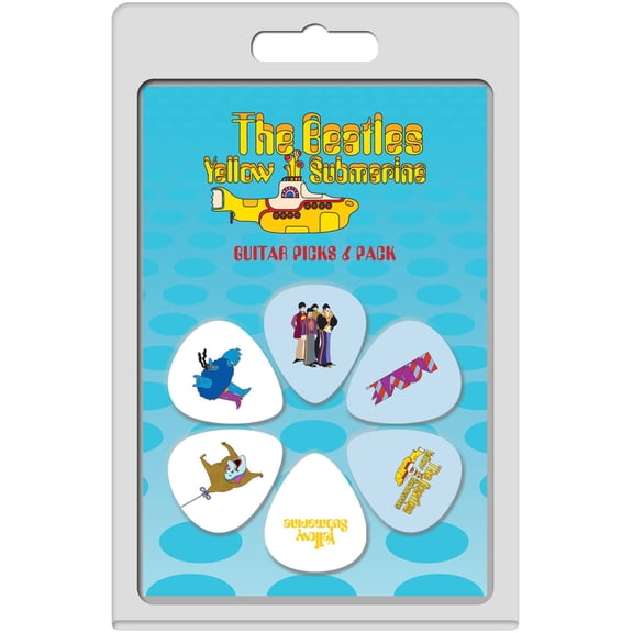 Perri's Leathers Artist Series 6 Pack Guitar Picks, The Beatles, Yellow submarine