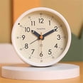 thumbnail image 4 of Round Analog Alarm Clock Battery Operated for Living Room Kitchen Bedroom Office School Dormitory Bedside Tabletop Alarm Clock, 4 of 5