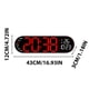 thumbnail image 5 of Reloj de pared de 17.3 pulgadas para la sala de estar, reloj electrónico LED multifuncional, reloj de alarma grande, reloj de temperatura y humedad, reloj con luz de ambiente - rojo, 5 of 5