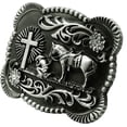 thumbnail image 2 of Moranse Religion Cross Cowboy Kneeling Prayer And Horse Design Belt Buckles, 2 of 6
