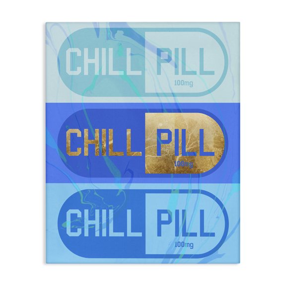 Stupell Industries Modern Blue Glam Chill Pill Canvas Art, 24 x 30, by Lil' Rue