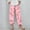 Pink, variant on CLOISE Pants for Women High Waisted Casual Pants Stretch Active Pants Elastic Waist Straight Leg Lounge Pants Athletic Pull On Workout Trousers Fashion Loose Floral Print Pants Green