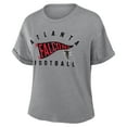 thumbnail image 2 of Women's Fanatics Heather Gray Atlanta Falcons Pennant Wave Tribute Tri-Blend Boxy T-Shirt, 2 of 3