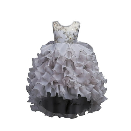

Kids Children Toddler Baby Girls Spring Summer Tulle Sequins Glitter Dress For Performance Children Formal Clothes Cute Girls Bow Dresses For Christmas Party Princess Dress
