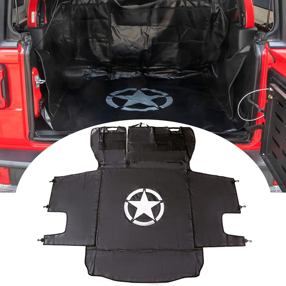 Bestaoo Dog Cargo Liner for Jeep, Waterproof Pet Dog Trunk Cargo Liner for  2007-2021 Jeep Wrangler JK JL 4-Door, Heavy Duty Oxford Nonslip Dog Trunk  Cargo Protector Washable Dog Seat Cover (Star) |