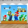 thumbnail image 5 of Fondo de Super Mario Bros para decoración de fiestas de cumpleaños infantiles, fotografía de fondo, pared de evento, pancarta de fotos para baby shower, 5 of 5
