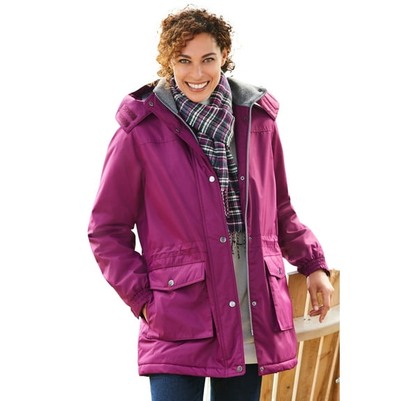 Woman Within Plus Size Petite Microfiber Parka