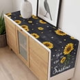 thumbnail image 4 of Black Sunflowers Table Runner - 60 Inch Long, Kitchen Dining Table Runner Dresser Scarves, Vintage Garden Floral Bees Farmhouse Farmhouse Decor for Coffee Tables Wedding Party Banquet, 4 of 8