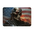 thumbnail image 1 of Balery Cyberpunk Skull American Flag Felpudo de franela, resistente a las manchas y a la decoloración, para uso interior y exterior, fácil de limpiar, 40 x 60 cm, 1 of 7
