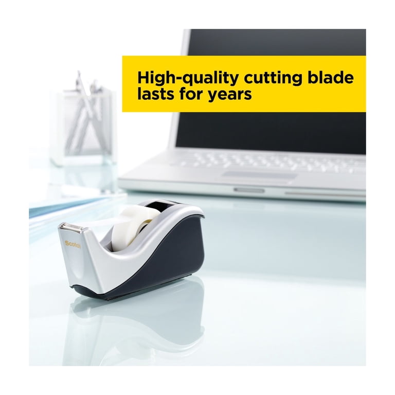 Scotch Desktop Tape Dispenser, Silver and Black photo 5