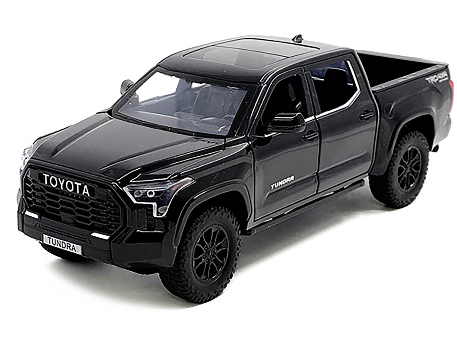 2023 Toyota Tundra TRD 4x4 Pickup Truck Black with Sunroof and Wheel Rack 1/24 Diecast Model Car