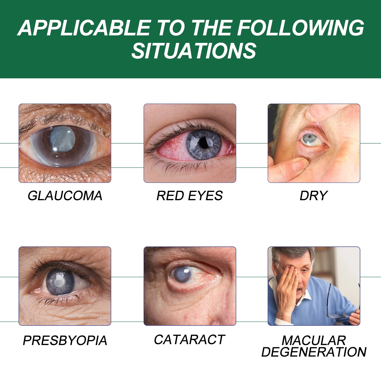 Alvantor Eye Drops for Aging Eyes, Relieve Dry Tired Eyes & Vision, 10pcs