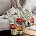 thumbnail image 3 of Mushrooms Blanket Soft Cozy Warm Throw Blanket for Couch, Plush Fuzzy Flannel Fleece Blankets for Sofa, Butterfly Botanical Country Plants Beige Bed Blankets Lightweight Gifts for Women, 50"x60", 3 of 9