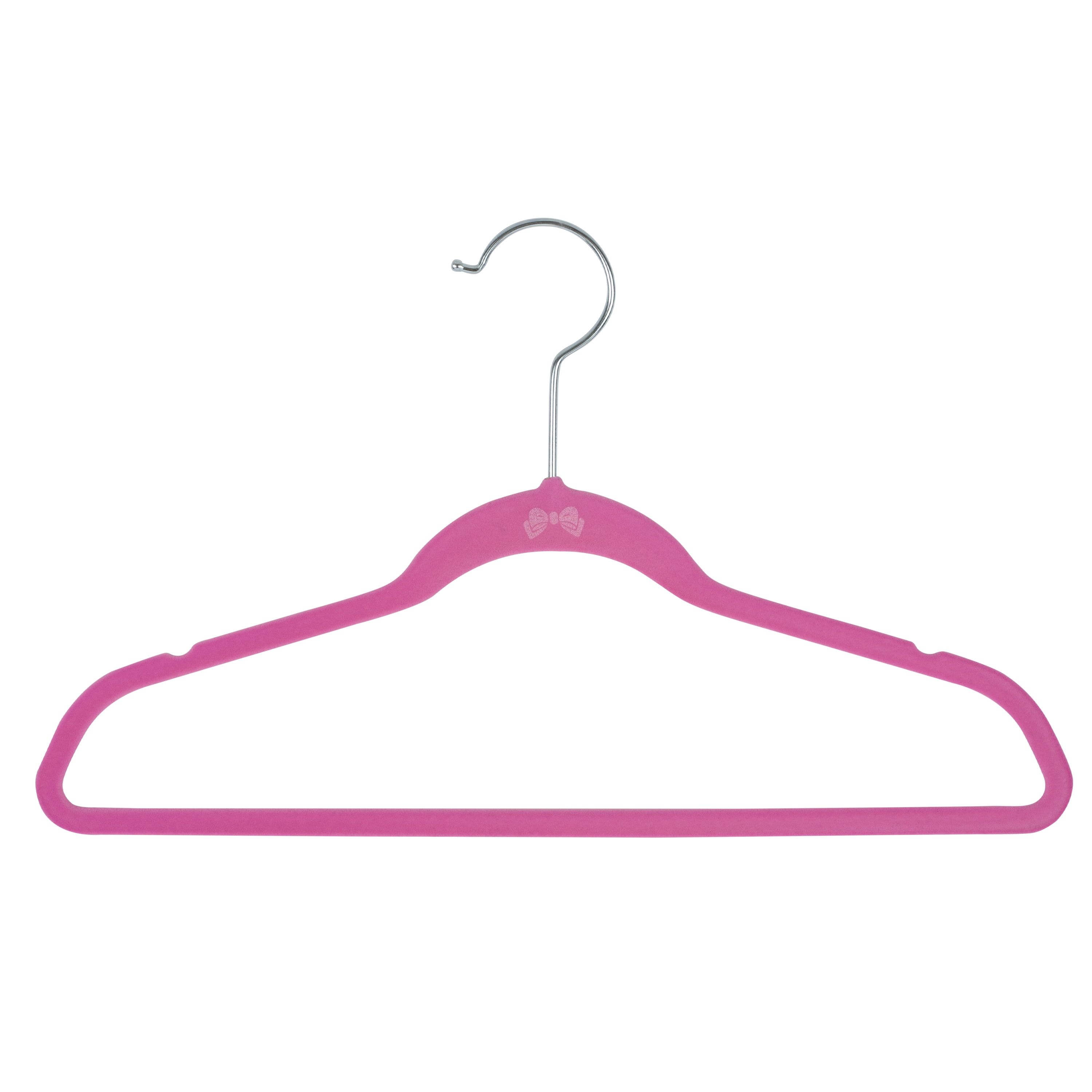 Simplify Kids 50 Pack Velvet Shirt Hangers in Neon Colors 