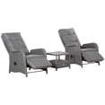 thumbnail image 1 of Outsunny 3 Pieces Patio Furniture Set Aluminum Frame Sofa Set , Grey, 1 of 10