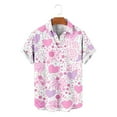 thumbnail image 4 of Valentines Love Heart Shirt for Men Casual Short Sleeve Holiday Outfit for Beach Vacation Date, 4 of 5