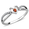 thumbnail image 1 of Alamode DA235-6 Bague en Acier Inoxydable Poli pour Femmes avec CZ de Qualité AAA en Orange - Taille 6, 1 of 1
