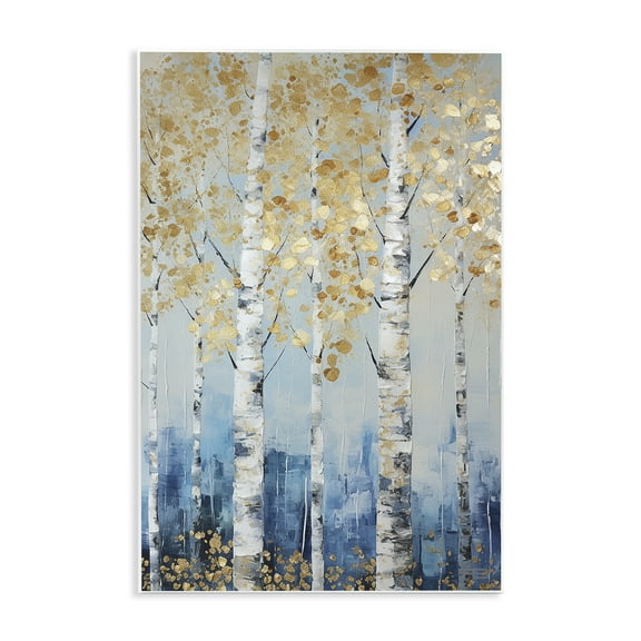 Stupell Industries Autumnal Birch Forest Landscape Painting Unframed Art Print Wall Art, 10 x 15
