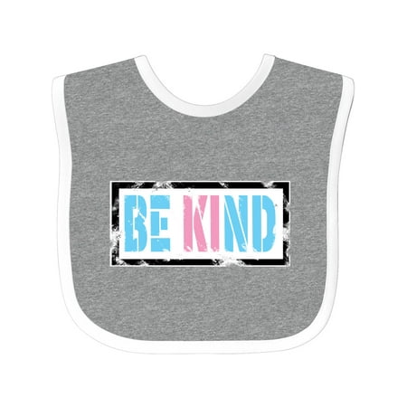 

Inktastic Be Kind Stencil in Trans Colors Gift Baby Boy or Baby Girl Bib