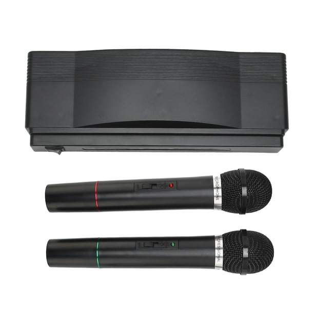 Micrófono inalámbrico recargable, alcance de 32,8 pies, 2,4G, micrófono dinámico Dual inalámbrico de mano para Karaoke, fiesta, conferencia, enchufe estadounidense de 110V