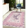 thumbnail image 4 of Spring Decorative Rug, Swirling Floral Look Design of Blossoming Flowers and Flying Butterflies, Quality Carpet for Bedroom Dorm and Living Room, 6 Sizes, Purple Pink Pale Rose, by Ambesonne, 4 of 4