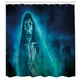thumbnail image 3 of Ambesonne Halloween Shower Curtain, Gothic Ghost, 69"Wx70"L, Blue, 3 of 5