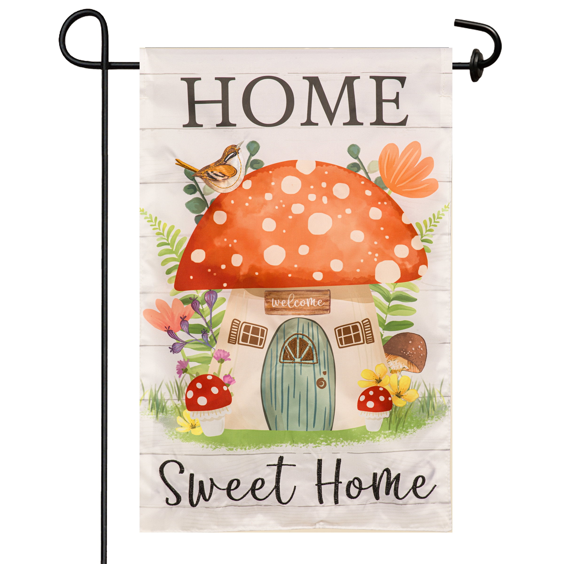 Meadow Creek 11.5" x 18" Spring Mushroom House Outdoor Yard Flag