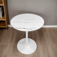 thumbnail image 4 of Modern Dining Table,24 Inch Round Table,MDF Top and Steel Base Tulip Round Kitchen Table,Coffee Table for Living Room,White Marble, 4 of 7
