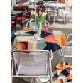 thumbnail image 6 of Outdoor Tablecloth with Umbrella Hole Zipper Orange Round Tablecloth 60" Waterproof Outside Table Cloth Geometric Abstract Retro Art Aesthetic Patio Table Cover Tablecloths for Picnic Party, 6 of 8