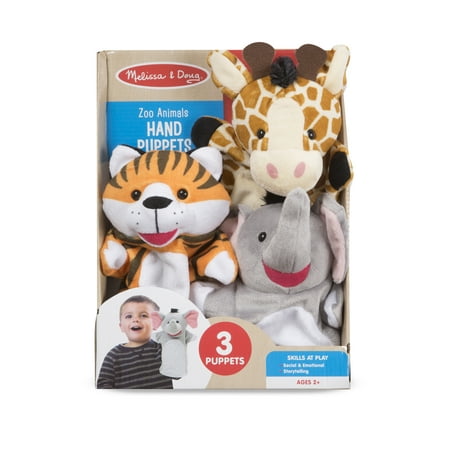 Melissa & Doug Zoo Animals Hand 3 Plush Puppets