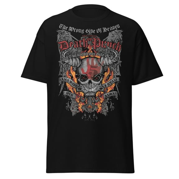 Five Finger Death Punch - Wrong or Righteous Jumbo Print Unisex T-Shirt - Black - Medium