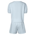thumbnail image 5 of ibiyuan 2 Piece Short Sets For Women Women's Fashion Striped Shorts Set Casual Summer Outfit with Elastic and Drawstring Waist Stylish Comfortable Two Piece, 5 of 6
