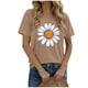 thumbnail image 1 of Camiseta de Manga Corta de Verano para Mujeres con Estampado Casual de Moda con Cuello Redondo, 1 of 5