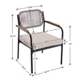 thumbnail image 6 of Patio Dining Chairs Set of 6, Wicker Outdoor Chairs for All Weather, Rattan Dining Chairs with Removable Cushions for Deck, Garden or Indoor Use, Beige, 6 of 9
