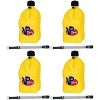 VP Racing Fuels Motorsport 5 Gallon Square Plastic Utility Jug Yellow 2/ 14 Inch Hose 4 Pack Features Close-Trimmed Cap and Neck for Tight Seal