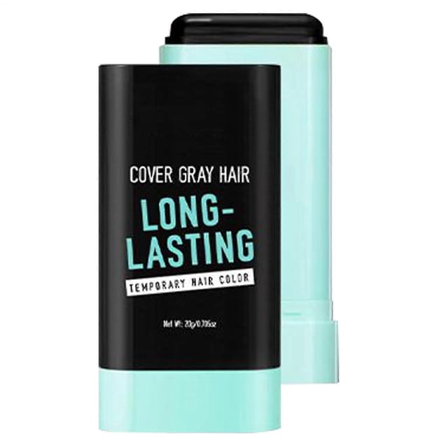 Tinte para el cabello en barra con peine giratorio: corrector de canas de larga duración para mujeres y hombres.