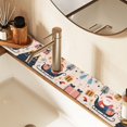 thumbnail image 2 of Yayeee Faucet Mat for Kitchen Sink 14.7" Diatomite Long Splash Guard Pad, Beige Christmas Santa, 2 of 7