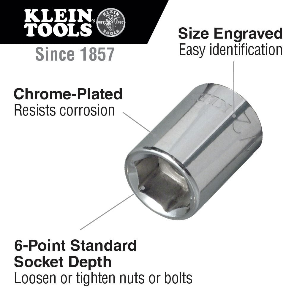 Klein Tools 20 Piece Socket Sets, 3/8 in