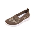 thumbnail image 3 of IEMIEMIEM Orthopedic Dress Shoes for Women Arch Support Flower Embroidered Non Slip Slip on Work Shoes Lightweight Mesh Stretch Server Shoes Comfort 2026 Foam Shoes Brown 7 Wide, 3 of 8