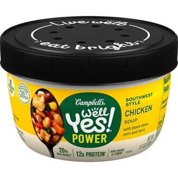 Campbell's Well Yes! Power Soup  Southwest Style Chicken Soup with  Broth, 11.1 Oz Microwavable 