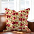 thumbnail image 2 of Red Apples Throw Pillow Cover Fruit Whole Sliced on Natural Woods Cotton Linen Cushion Cover Throw Pillow Case with Invisible Zipper for Couch Sofa Bed Chair Car 18x18 Inch, 2 of 14