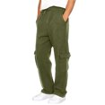 thumbnail image 2 of Men's Sweatpants Solid Color Drawstring Elastic Waist Pocket Loose Fit Joggers Army Green M, 2 of 6