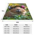 Zufioo Flower Crown Guinea Pig Fleece Blanket Queen Size,Plush Bed