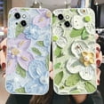 thumbnail image 3 of Case for iPhone 13 Pro, Colorful Oil Painting Flowers Leaves Pattern Cute Exquisite Floral Blossom Phone Cover Stylish Durable Soft TPU Shockproof Protective Bumper Case for Girls Women -Green, 3 of 10