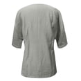 thumbnail image 4 of LIUJUNSHOP Cotton Linen Shirts for Women Loose Fit V Neck Button Comfortable Tops Trendy Blouses Casual, 4 of 5